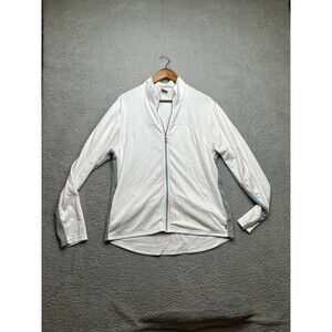 Alo Yoga Coolfit Performance Full Zip Lightweight Jacket Mens Size
M White Gray